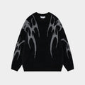 Gothic Inferno | Y2K Inspired Fire Pattern Jumper - Santo 