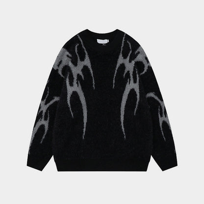 Gothic Inferno | Y2K Inspired Fire Pattern Jumper - Santo 