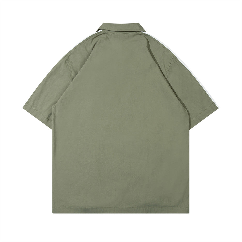 Colo Block | Oversized Zip-Up Polo T Shirt