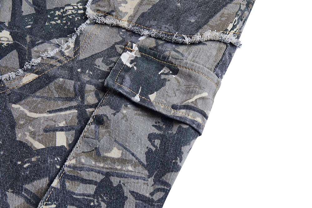 Distressed Patchwork | Camouflage Cargos