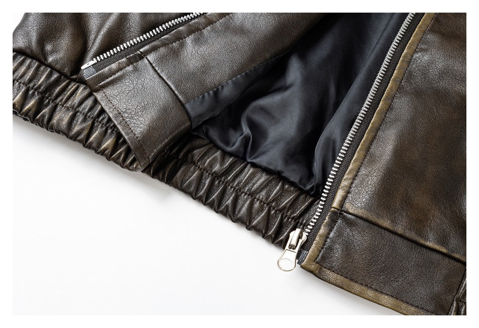 Leather Legacy | Classic Brown Bomber Jacket