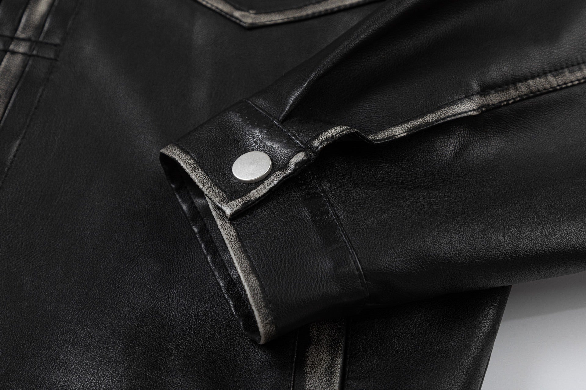 Black Echo | Veste en cuir noir rétro