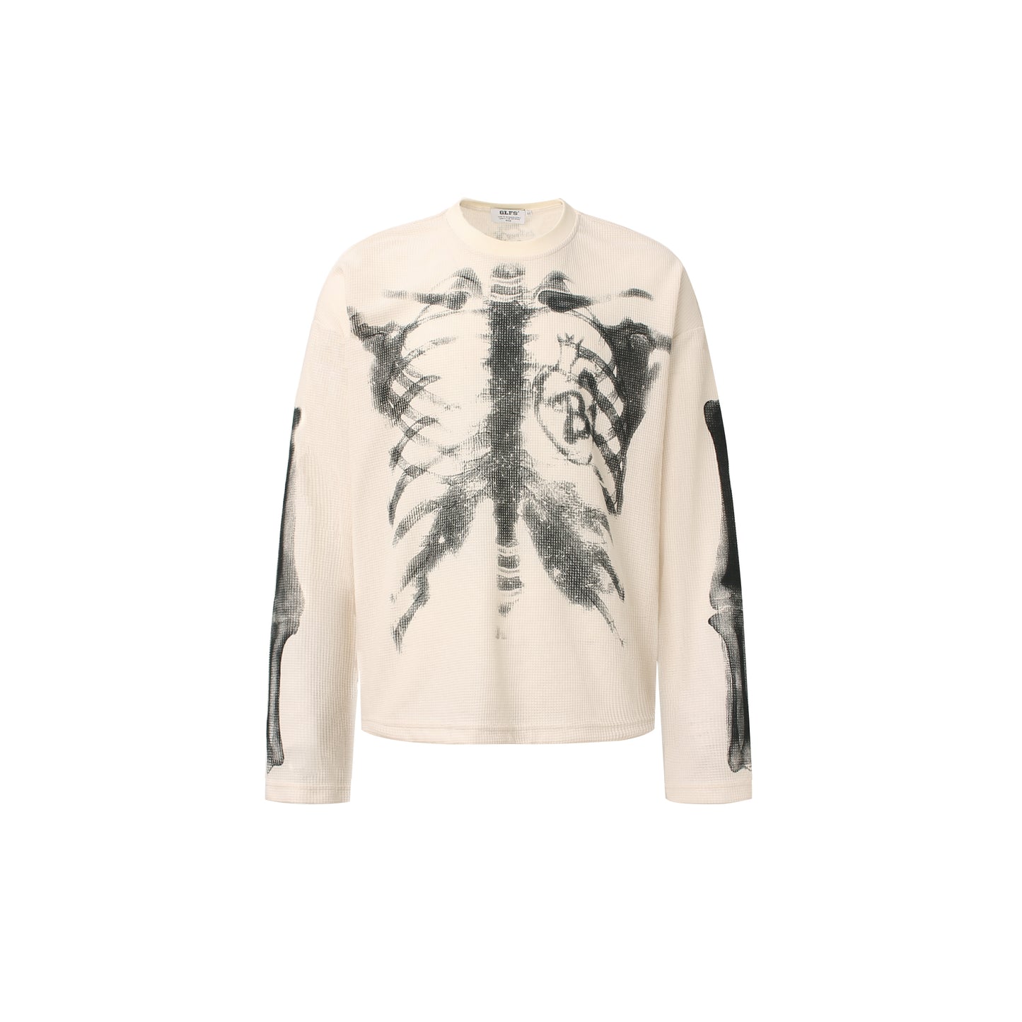 X-Ray Skeleton | Waffle Long Sleeve T-Shirt - Santo 