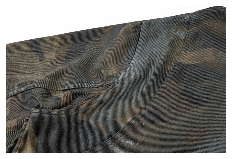 Camo Bark | Camouflage Print Denim Jacket