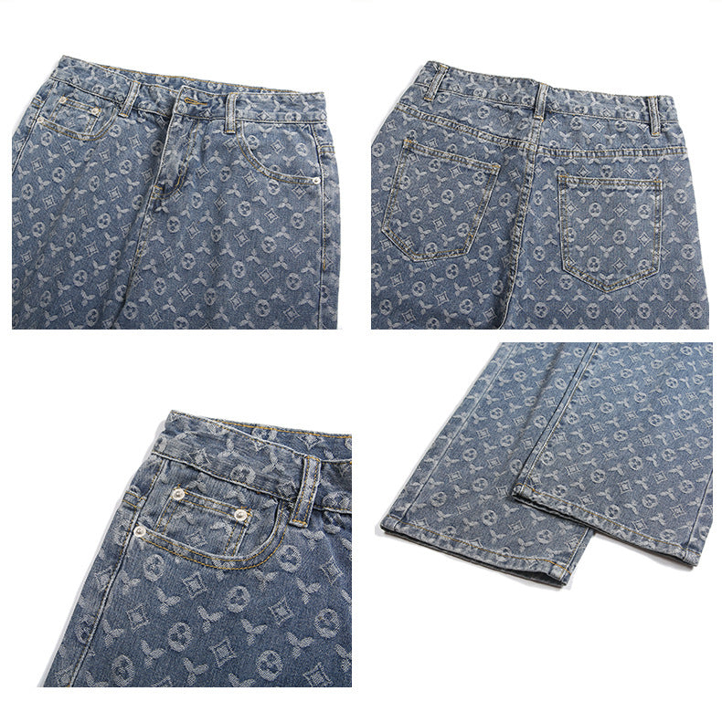 "Full Print Patterned” Casual Jeans