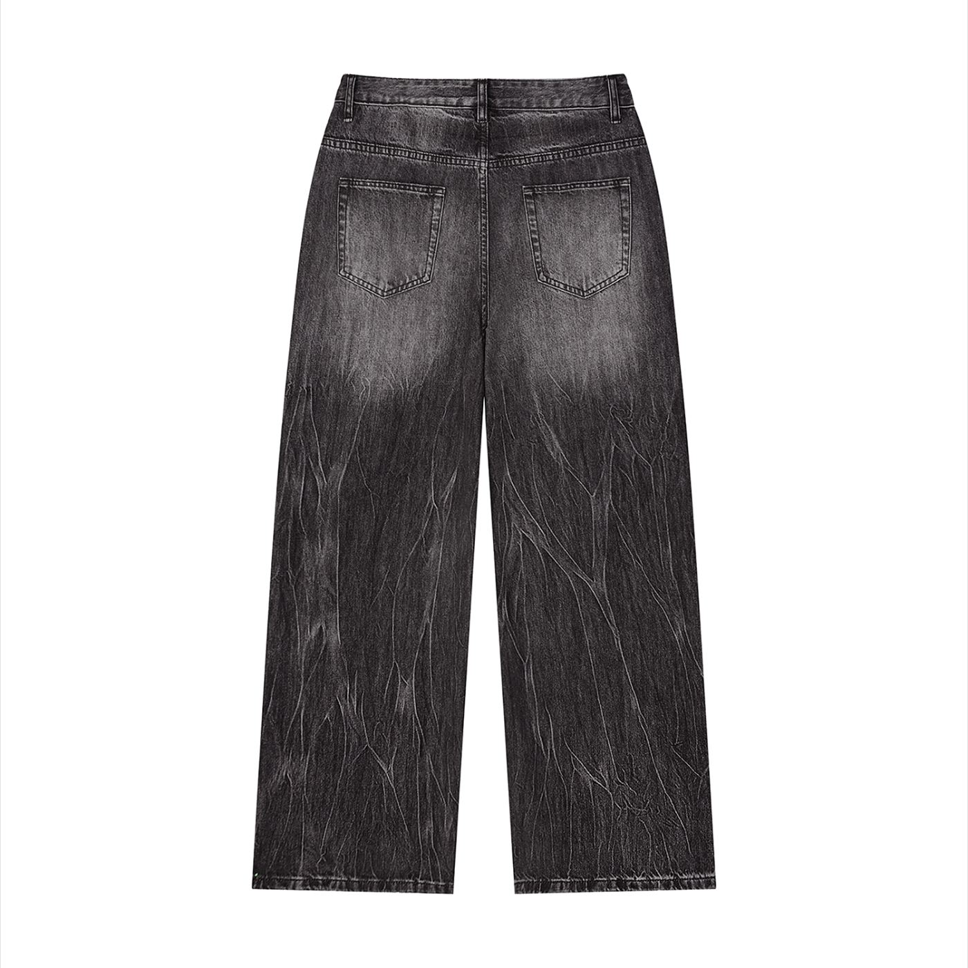 Faded n' Creased - Distressed Wide Leg Jeans