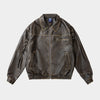 Leather Legacy | Classic Brown Bomber Jacket