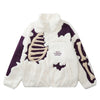 Giacca invernale con ricamo scheletro Furry Fright | Skeleton