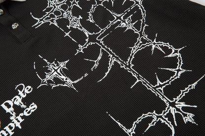 Gothic Vampire | Waffle Long Sleeve T-Shirt - Santo 