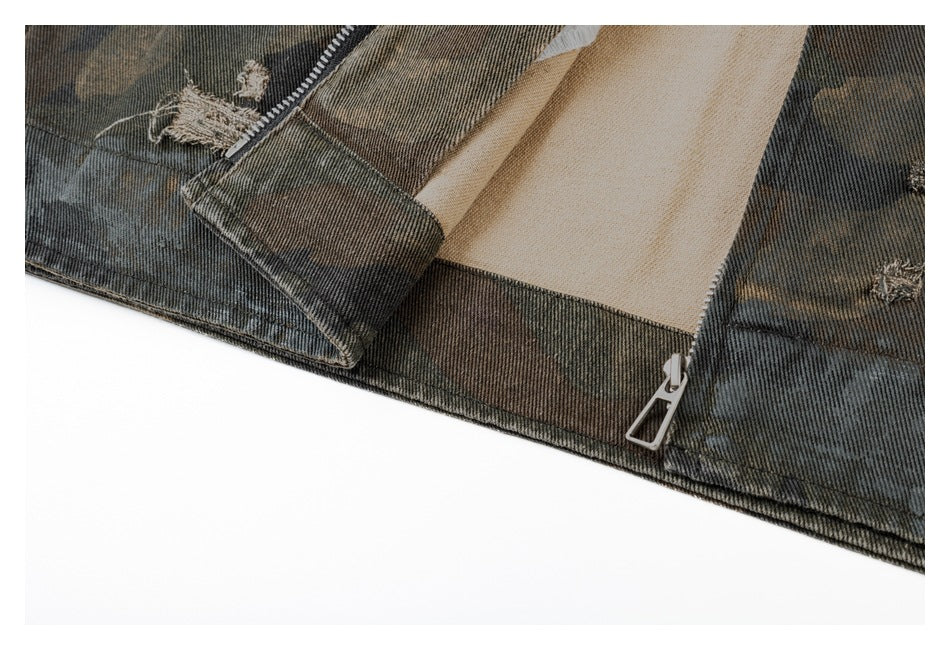 Camo Bark | Camouflage Print Jeansjacke