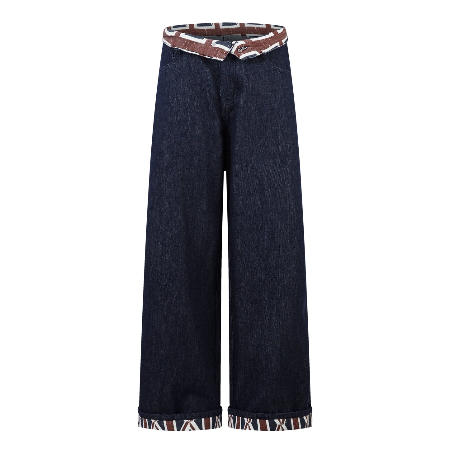 Retro Spliced Streetwear Denim | Y2K Wide Leg Baggy Jeans - Santo 
