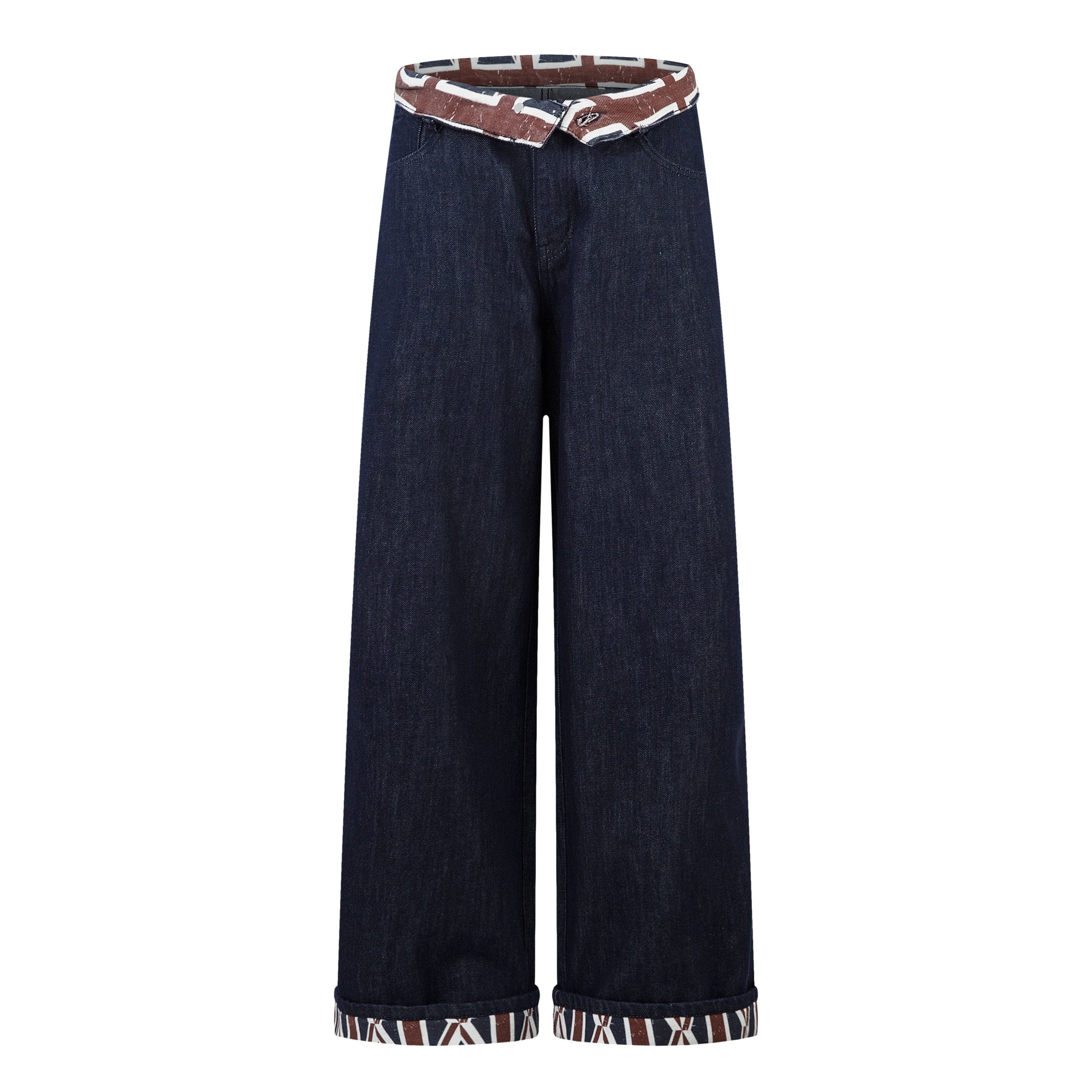 Retro Spliced Streetwear Denim | Y2K Wide Leg Baggy Jeans - Santo 