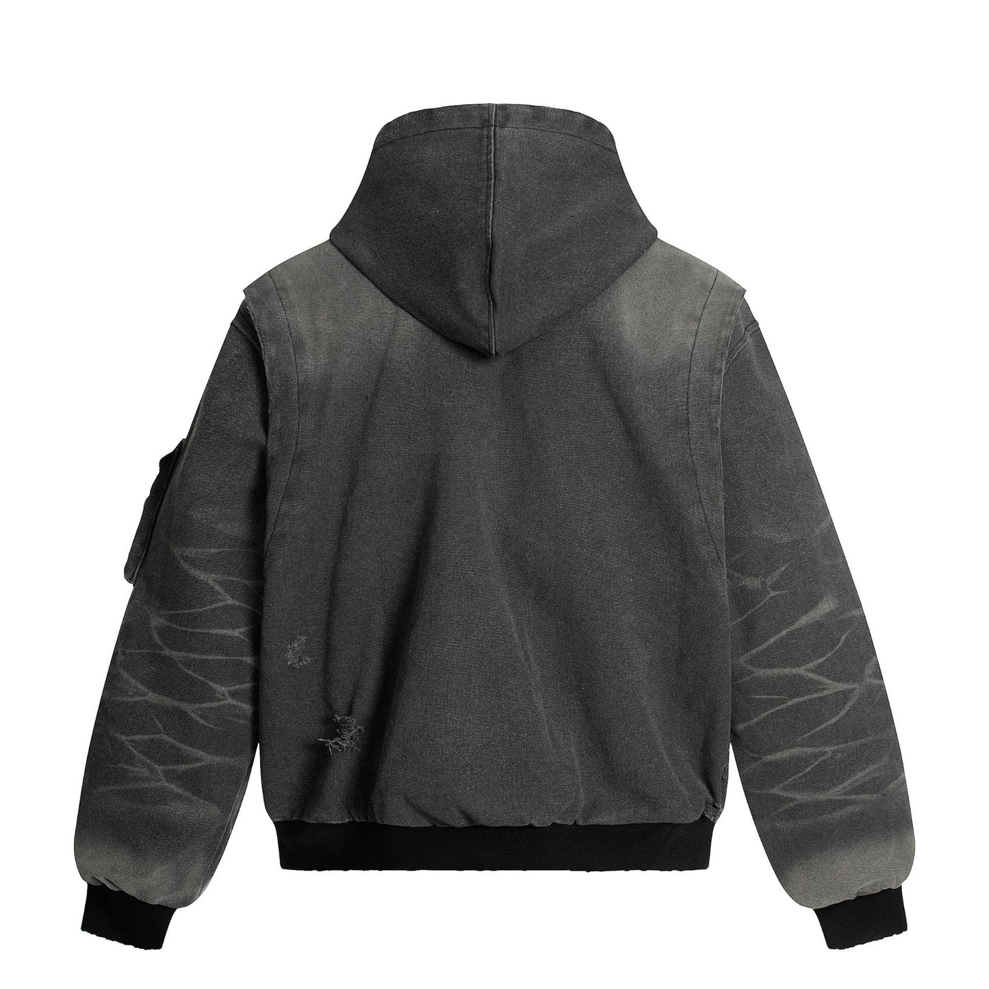 Distressed Washed Streetwear | Retro Patchwork Hoodie - Santo 
