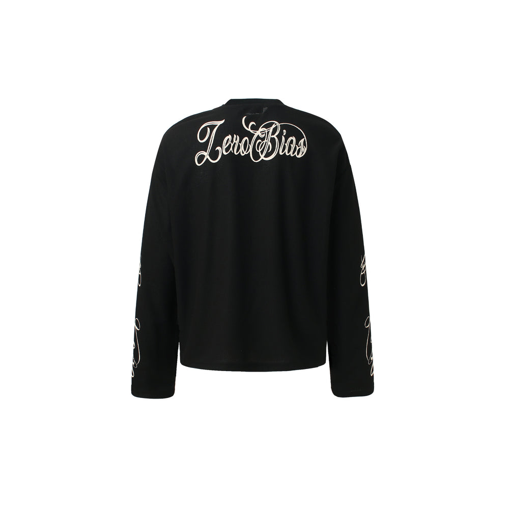 Graphic Letter Sweatshirt | Crew Neck Long Sleeve Pullover - Santo 