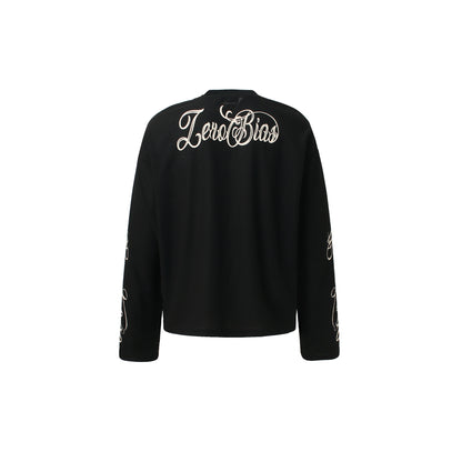 Graphic Letter Sweatshirt | Crew Neck Long Sleeve Pullover - Santo 