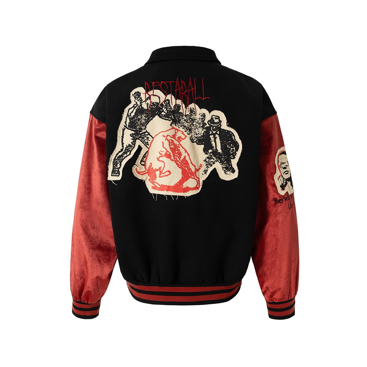 Casual Loose Fit Streetwear | Colorblock Patchwork Jacket - Santo 