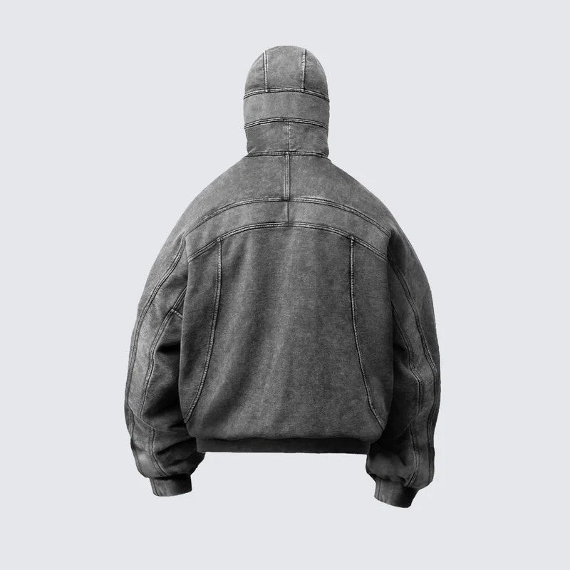 Vintage Washed Pullover | Spliced Streetwear Essential Hoodie
