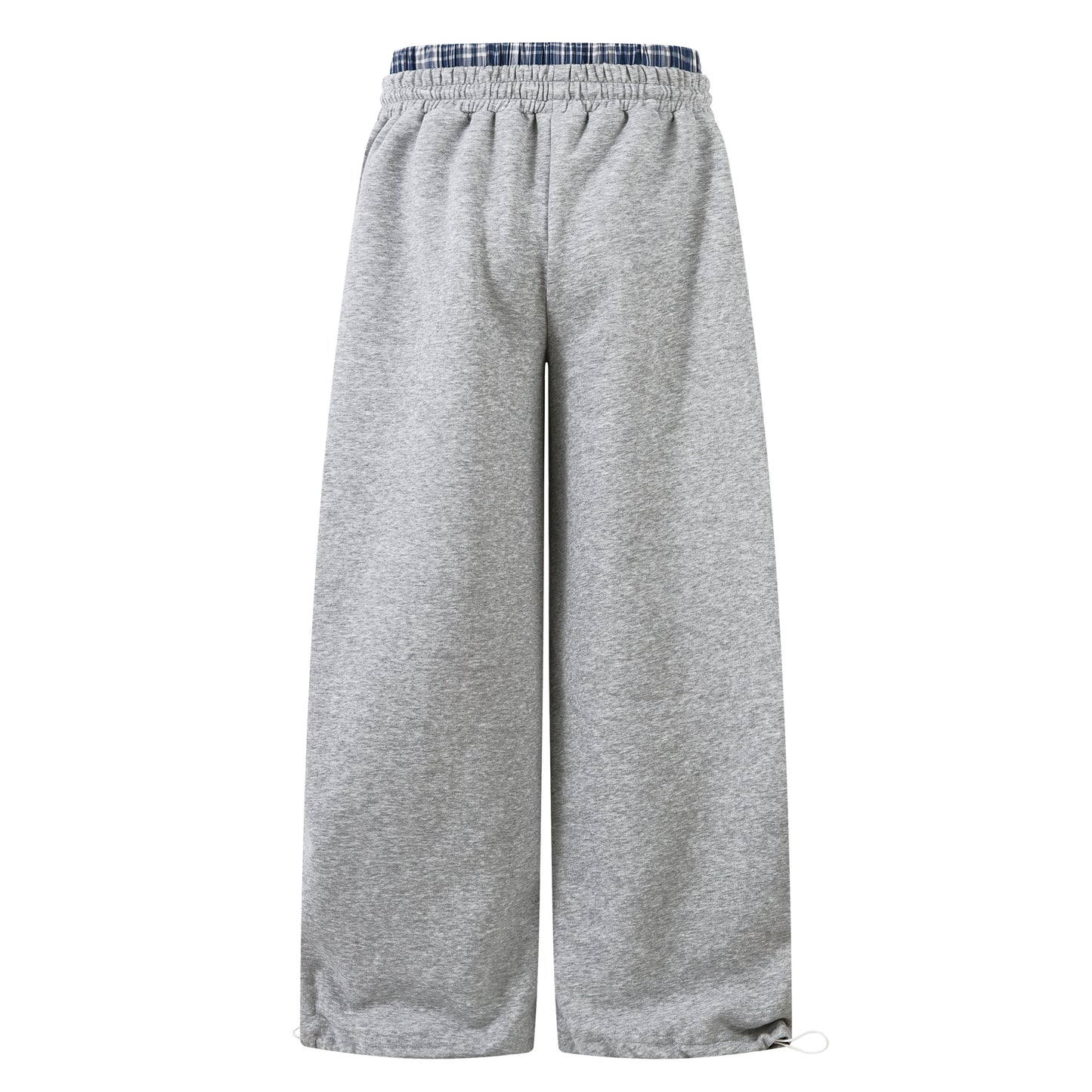 Patchwork Wide Leg Sweatpants | Grey Black Streetwear Trousers - Santo 