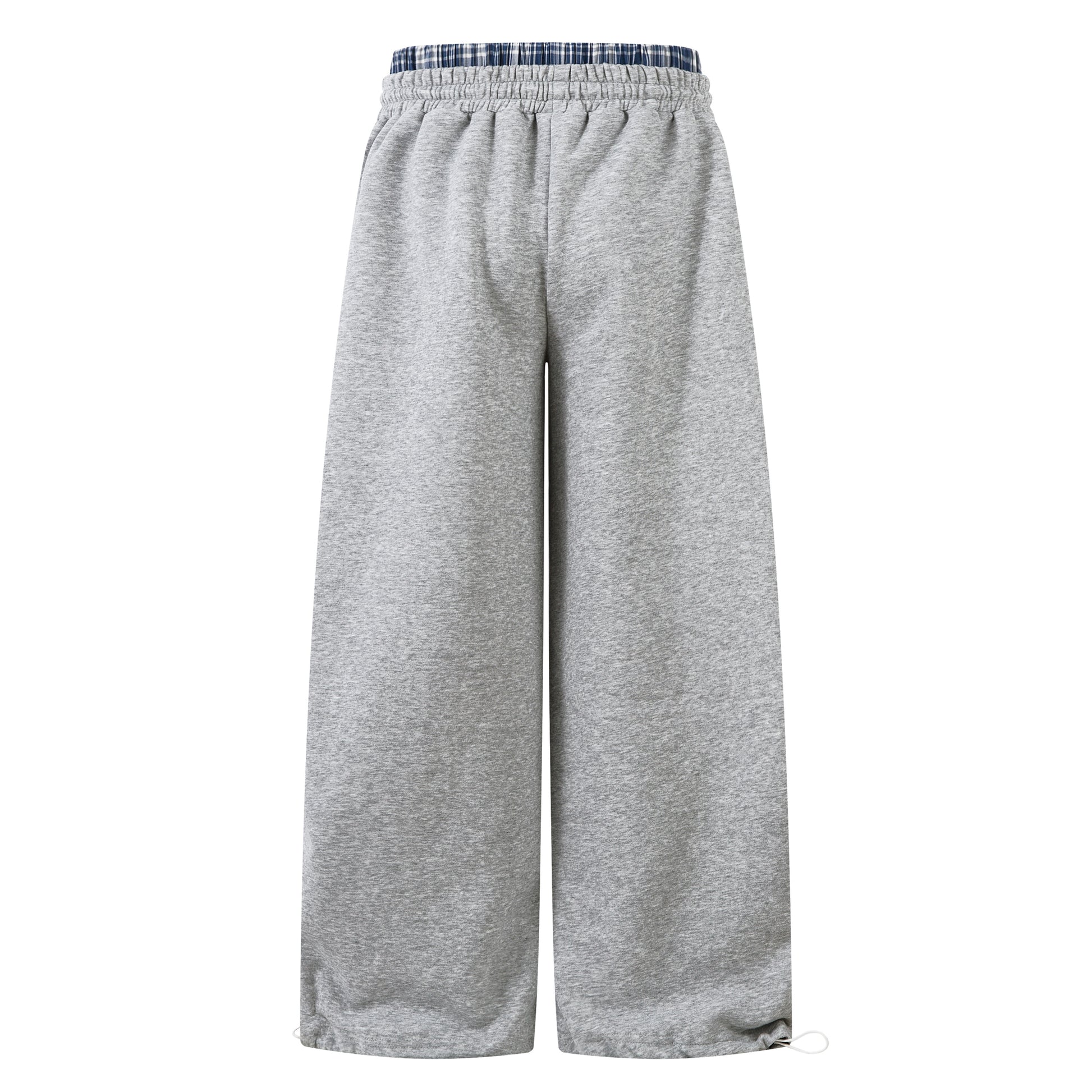 Patchwork Wide Leg Sweatpants | Grey Black Streetwear Trousers - Santo 