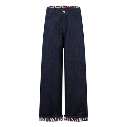 Retro Spliced Streetwear Denim | Y2K Wide Leg Baggy Jeans - Santo 
