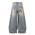 Camo Star Cuffed Denim | Baggy Streetwear Jeans - Santo 