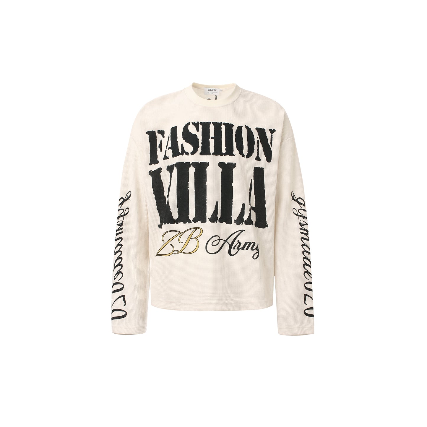 Graphic Letter Sweatshirt | Crew Neck Long Sleeve Pullover - Santo 
