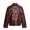 Retro Motorcycle Streetwear Coat | Embroidered Leather Jacket - Santo 