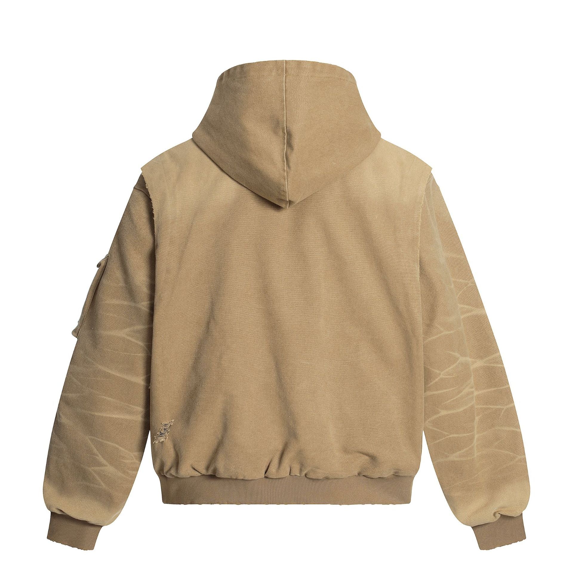 Distressed Washed Streetwear | Retro Patchwork Hoodie - Santo 