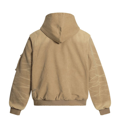 Distressed Washed Streetwear | Retro Patchwork Hoodie - Santo 