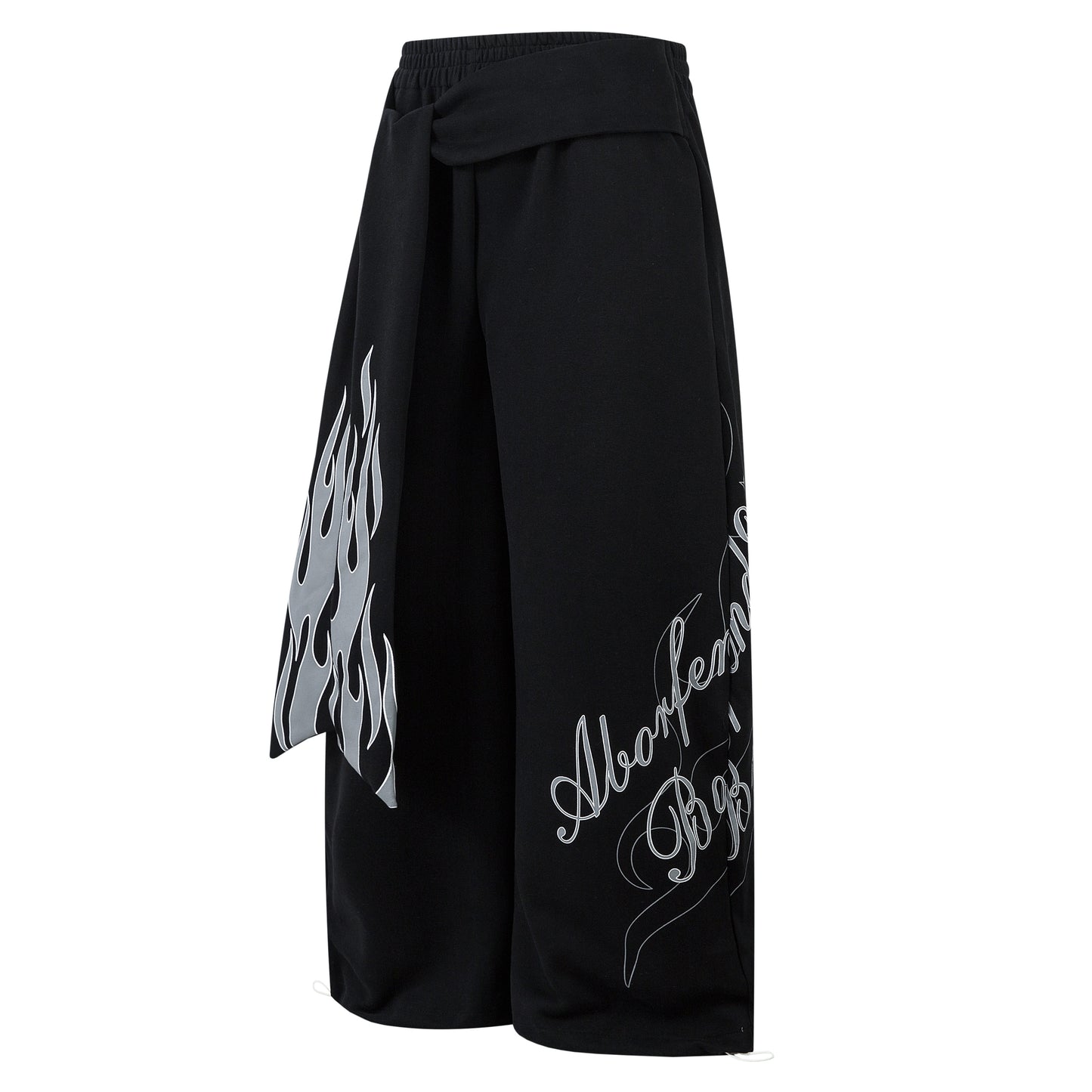 Flame Print Sweatpants | Baggy Streetwear Trousers - Santo 