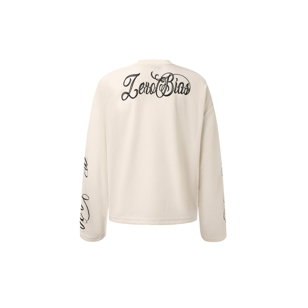 Graphic Letter Sweatshirt | Crew Neck Long Sleeve Pullover - Santo 