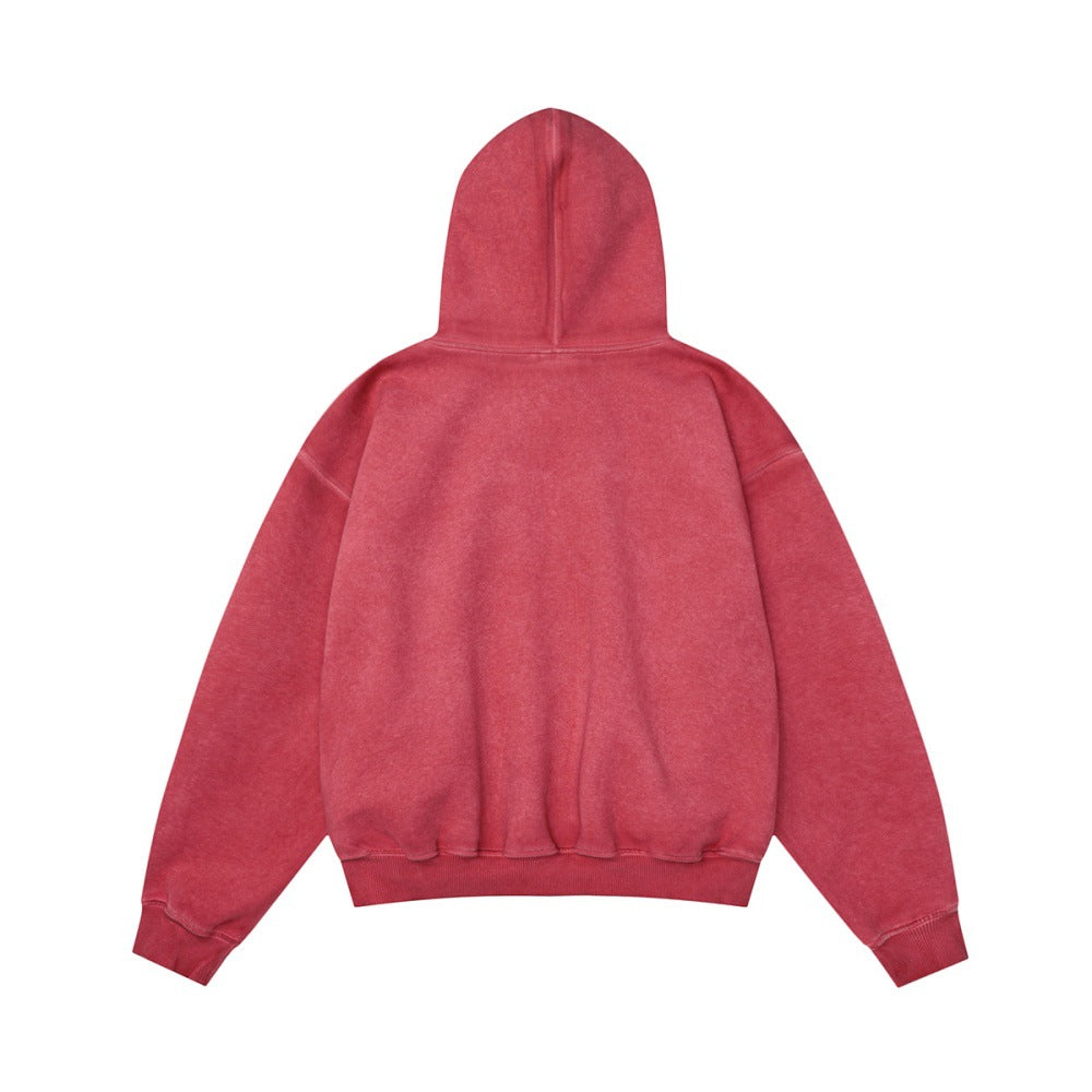 Distressed Retro Pullover | Hollow Embroidered Christmas Hoodie