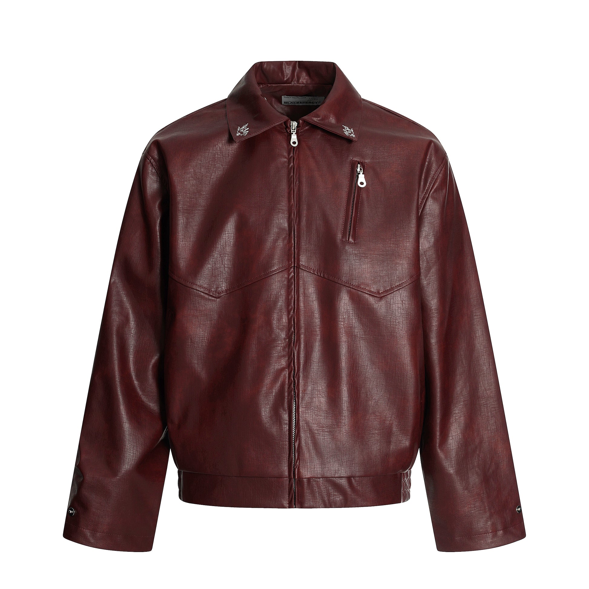Retro Motorcycle Streetwear Coat | Embroidered Leather Jacket - Santo 