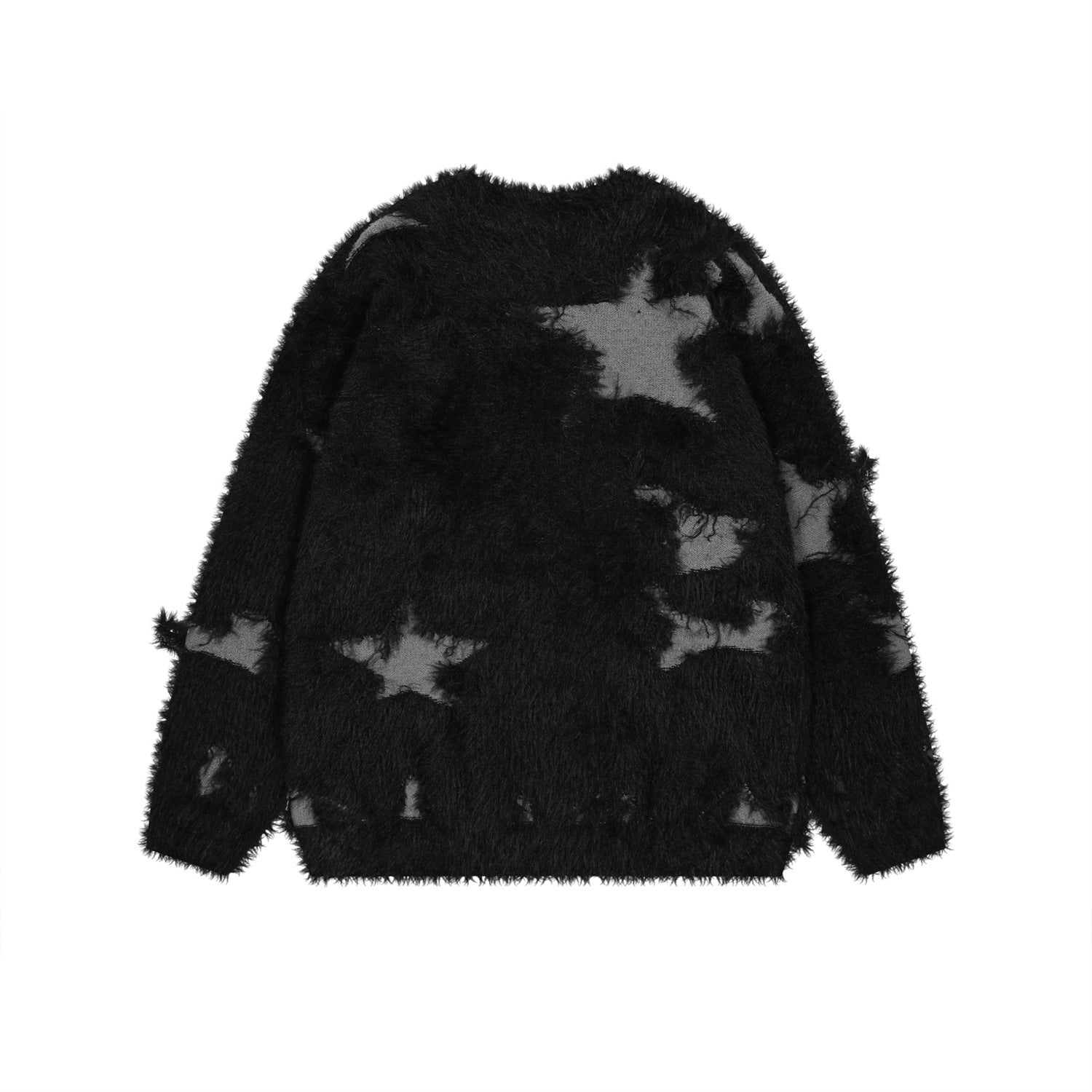 Distressed Star | Fuzzy Knit Sweater - Santo 