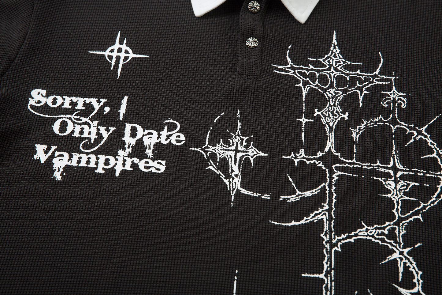 Gothic Vampire | Waffle Long Sleeve T-Shirt - Santo 