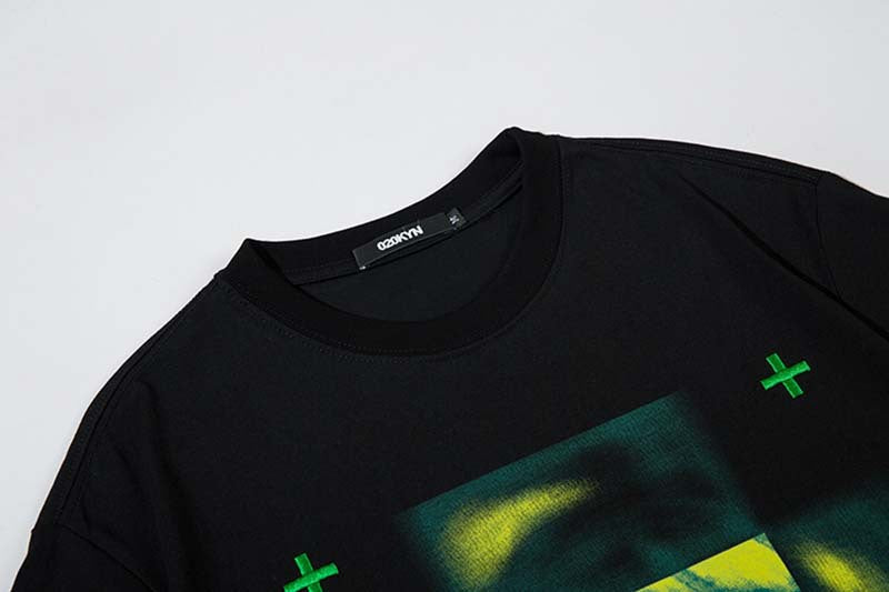 "Blurring Eye Print" T Shirt - Santo 