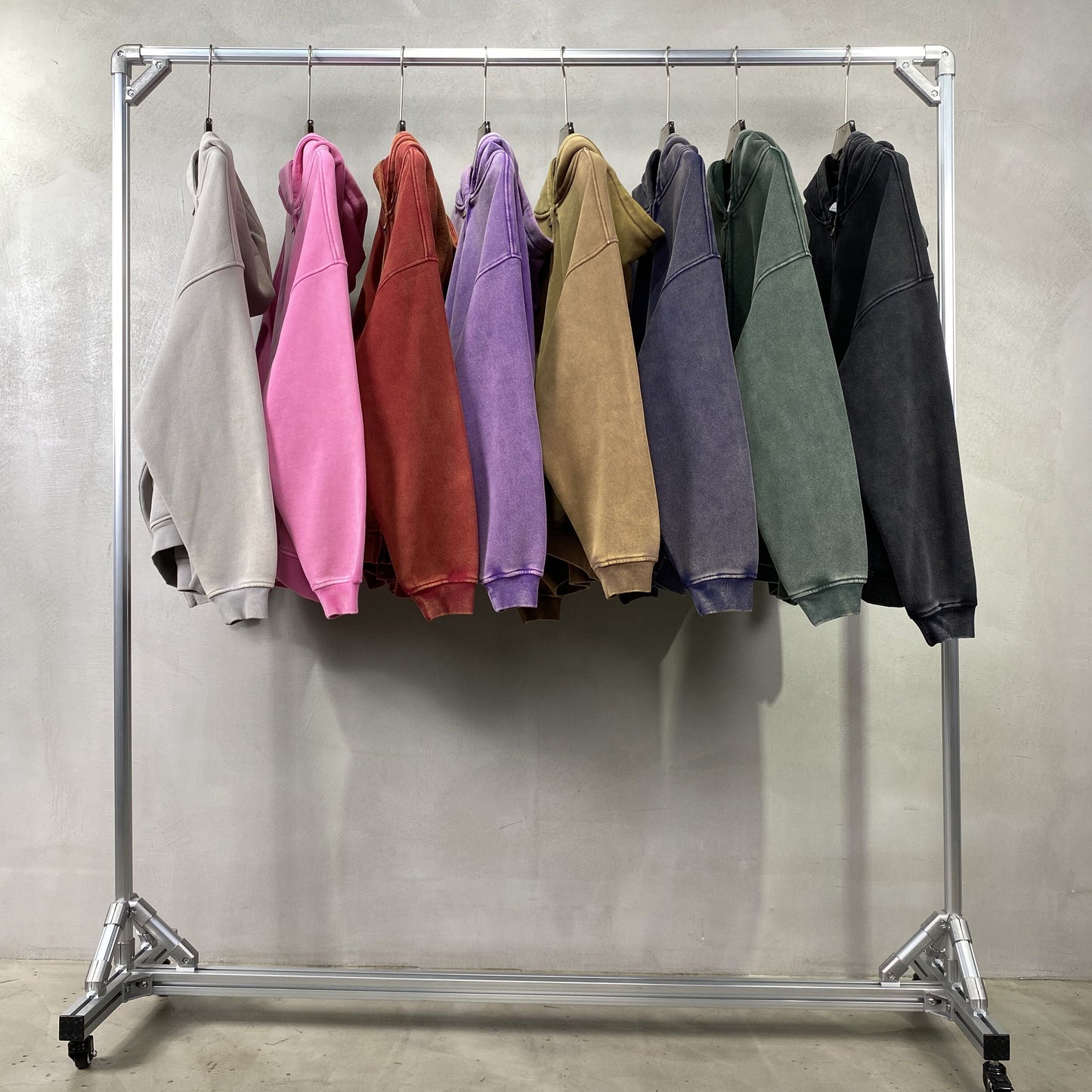 Retro Essence | Washed Oversized Zip-Up Hoodie - Santo 