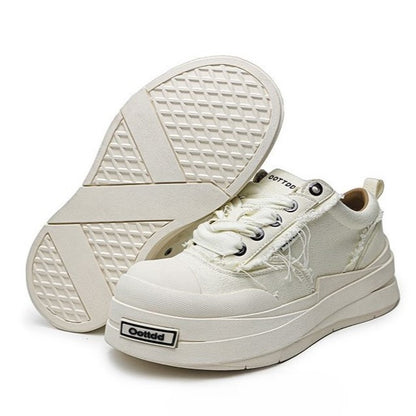 Raggedy | Distressed Canvas Sneakers - Santo 