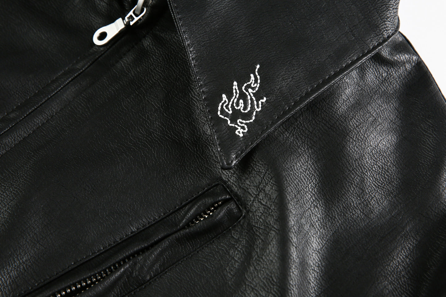 Retro Motorcycle Streetwear Coat | Embroidered Leather Jacket - Santo 