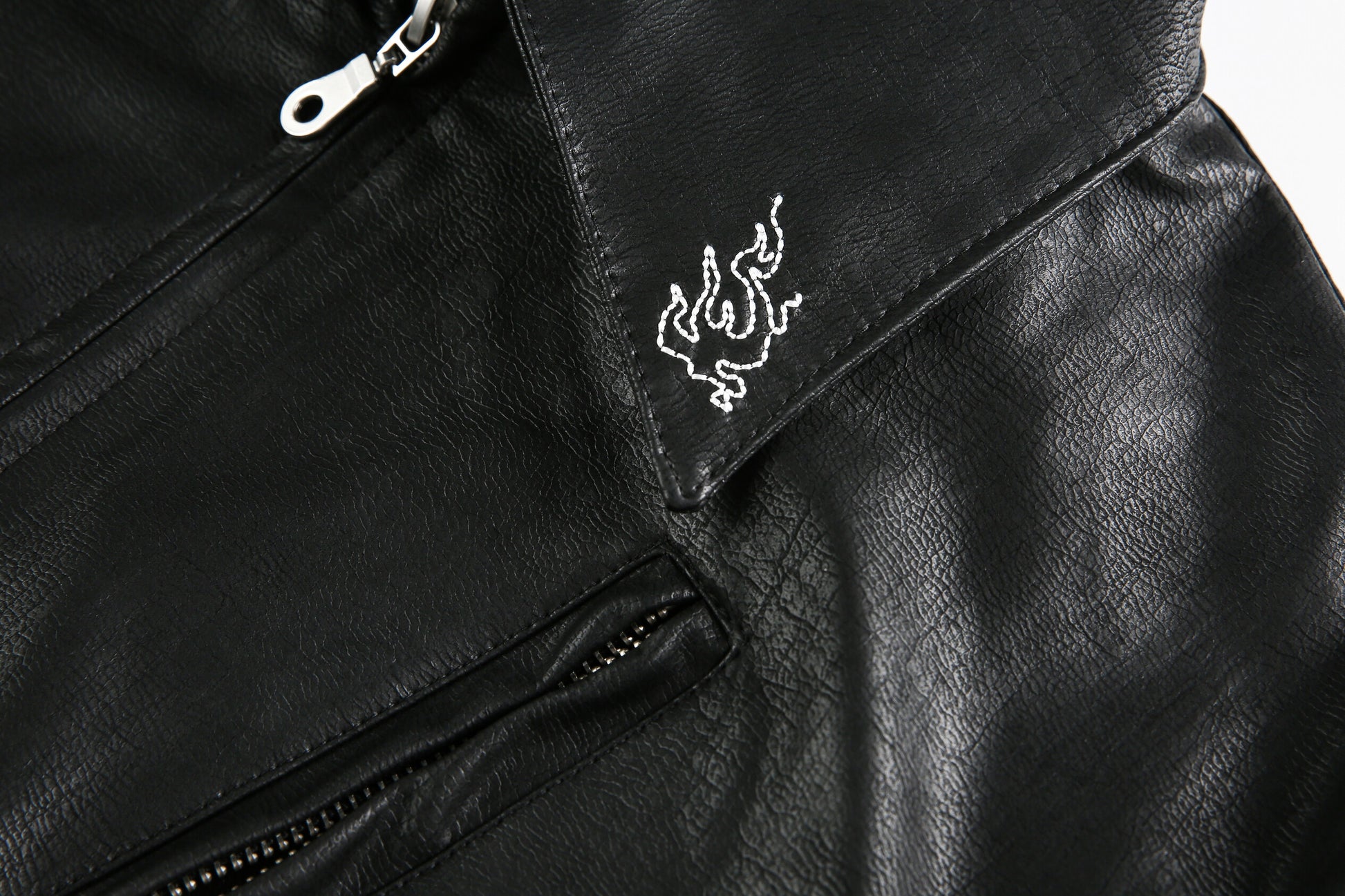 Retro Motorcycle Streetwear Coat | Embroidered Leather Jacket - Santo 