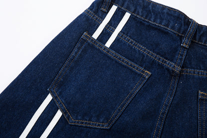 Retro High Street Style Trousers | Wide Leg Baggy Print Jeans - Santo 