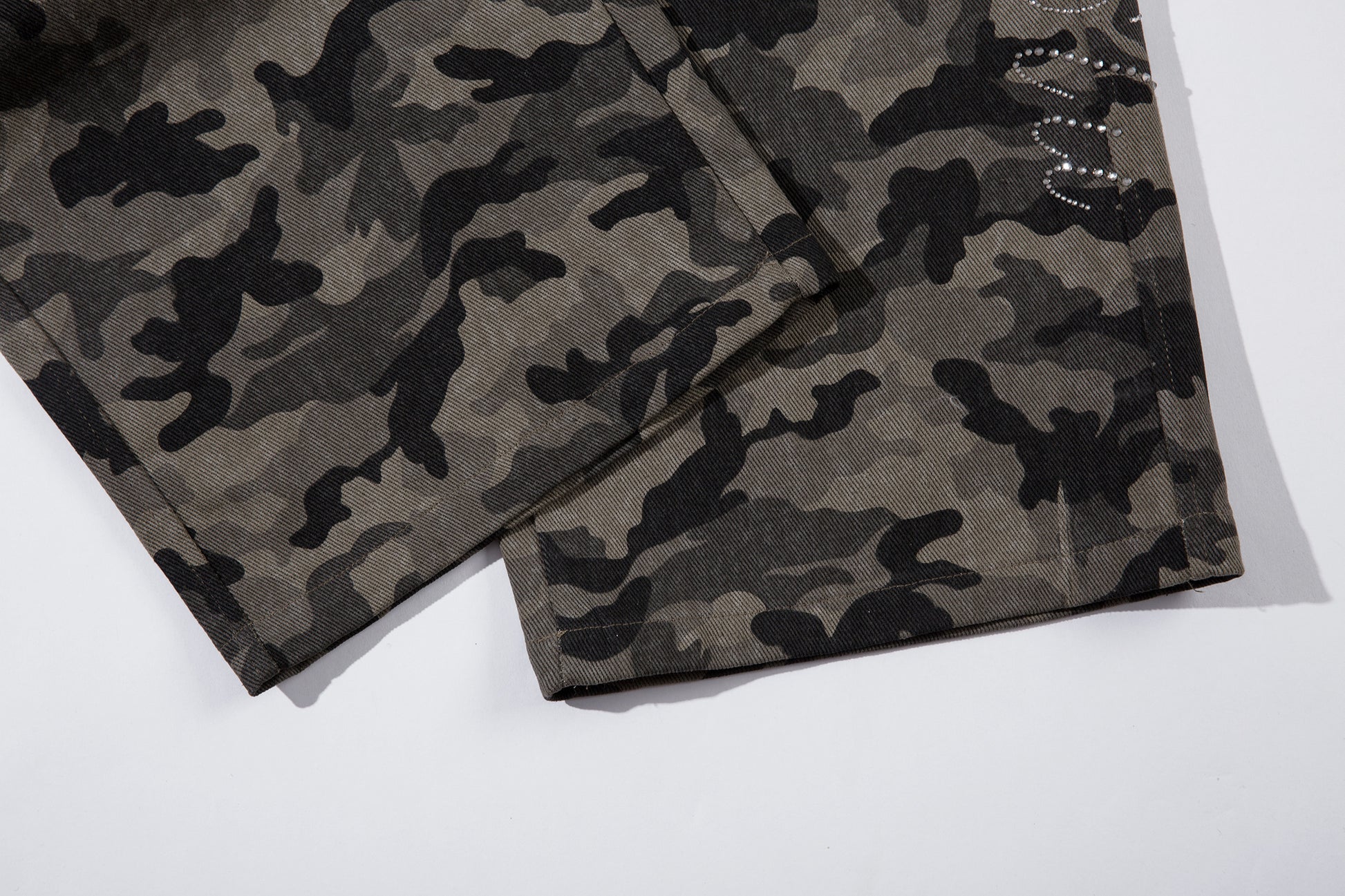 Y2K Vintage Wide Leg Pants | Camouflage Straight Denim Jeans - Santo 