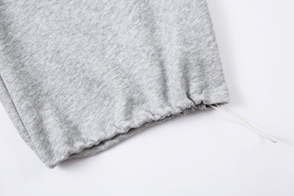 Patchwork Wide Leg Sweatpants | Grey Black Streetwear Trousers - Santo 