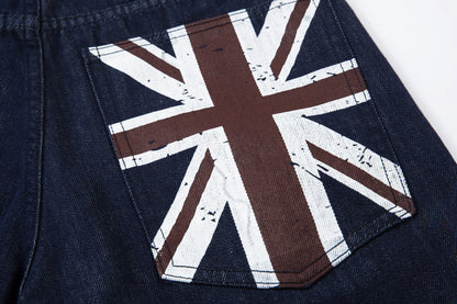 Retro Spliced Streetwear Denim | Y2K Wide Leg Baggy Jeans - Santo 