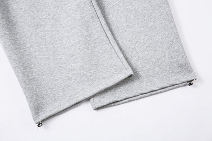 Patchwork Wide Leg Sweatpants | Grey Black Streetwear Trousers - Santo 