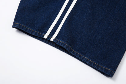 Retro High Street Style Trousers | Wide Leg Baggy Print Jeans - Santo 