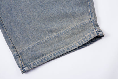 Camo Star Cuffed Denim | Baggy Streetwear Jeans - Santo 