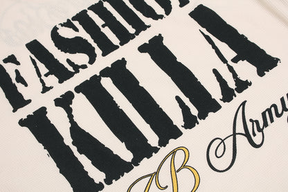 Graphic Letter Sweatshirt | Crew Neck Long Sleeve Pullover - Santo 