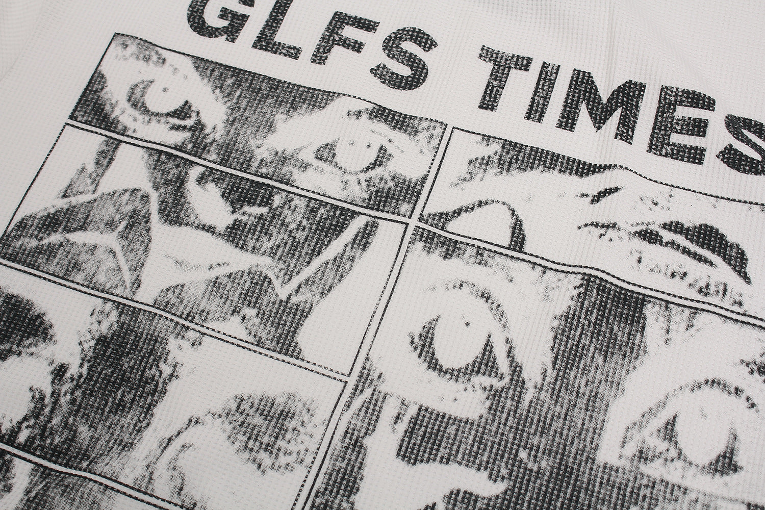 Letter Print Sweatshirt | Waffle Knit Long Sleeve Top - Santo 