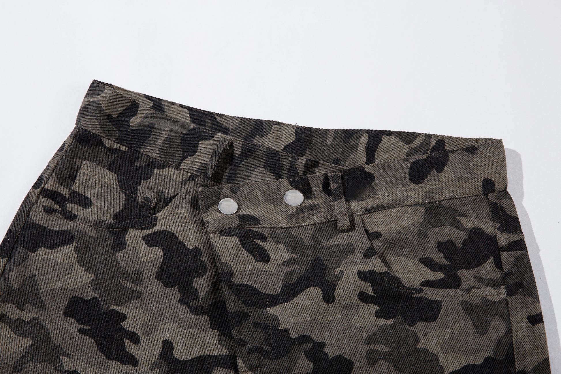 Y2K Vintage Wide Leg Pants | Camouflage Straight Denim Jeans - Santo 